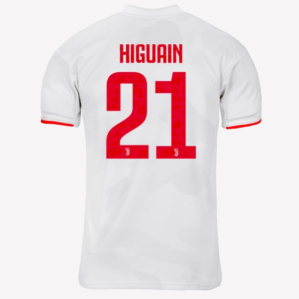 Camiseta Juventus NO.21 Higuain Replica Segunda Ropa 2019/20 Gris Blanco